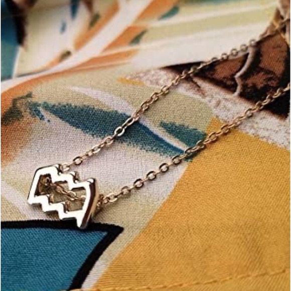 Aquarius ♒️ Constellation Gold Pendant Necklace Zodiac Aquarius - Picture 5 of 7
